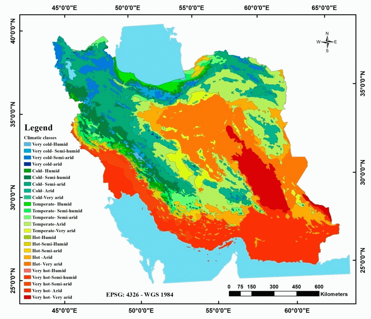 نقشه دمای متوسط ایران