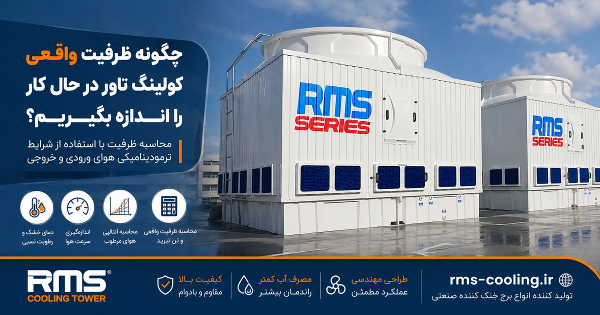 اندازه گیری ظرفیت و تن تبرید برج خنک کن در حال کار